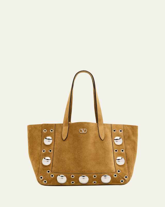 Nellcote Medium Studded Suede Tote Bag